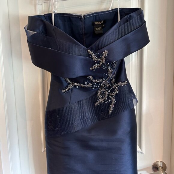 Terani Couture Navy 2011M2159 Long Mother Of Bride Dress Evening Gown - Picture 5 of 11